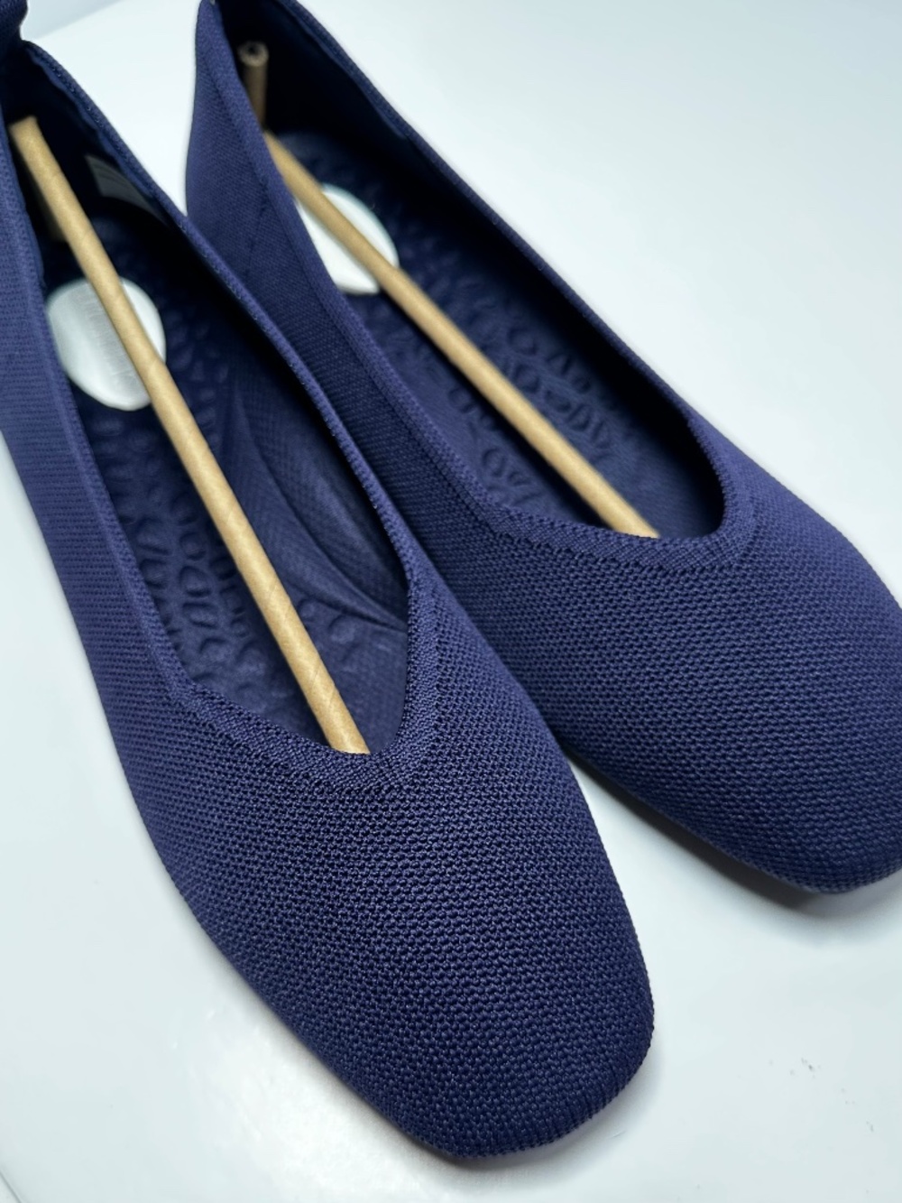 Dream Pairs Navy Knit Square Toe Ballet Flats Size 9 New in Box - Picture 2 of 9
